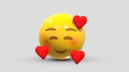 Apple Smiling Face with Hearts face, set, apple, messenger, smart, pack, collection, icon, vr, ar, smartphone, android, ios, samsung, phone, print, logo, cellphone, facebook, emoticon, emotion, emoji, chatting, animoji, asset, game, 3d, low, poly, mobile, funny, emojis, memoji