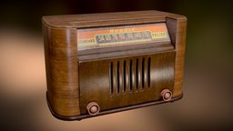 1940s Vintage Radio b3d, vintage, old, substancepainter, substance, gameasset, zbrush, radio, gameready, vintageradio