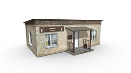 First-aid post building exterior, post, russian, russia, outdoor, medicine, first-aid, medical, building, environment, noai