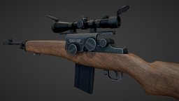 M1A Springfield Rifle rifle, scope, us, videogame, army, materials, unreal, springfield, arma, old, sniper, marines, m1a, francotirador, weapon, unity, pbr, poly, military, textured, download