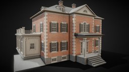 Colonial Style House exterior, buildings, colonial, facade, neoclassical, colonial-architecture, architectural-visualization, architectural-design, archite, architecture, house, home
