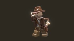 LEGO Indiana Jones lego, indianajones, character, 3d, blender, texture, model, rigged