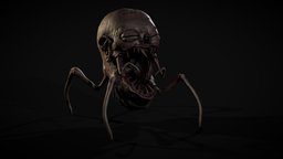 Head blood, gore, insect, spider, dead, bloody, nightmare, thing, scary, head, alien, pbr, lowpoly, model, creature, animation, free, monster, skin, horror, gameready, zombie