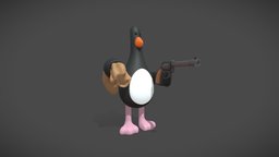 Robber- cartoon character 3d model penguin, character