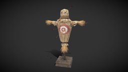 Training Dummy / Archery Target arrow, assets, prop, bow, medieval, accessories, hay, bodyscan, target, dummy, training, arena, game-ready, middleages, lowpolymodel, medieval-prop, archery-range, dummys, arrowpoint, dummytarget, low-poly, lowpoly, medieval-decor, training-doll, training-dummy, archery-target
