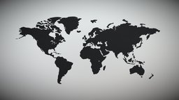 World map Silhouette world, africa, silhouette, country, shape, earth, asia, atlas, america, decor, map, europe, continent, geography, cartography, 3d, decoration, interior