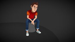 Casual mobile game character boy, casual, mobilegames, handpainted, cartoon, stylized