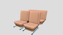 Generic Brown Leather Seats v2 generic, cream, seats, 3d, model, car, cycles