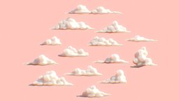 CLOUDS PACK sky, cute, clouds, cloud, nature, fluffy, nubes, stylized, environment, noai
