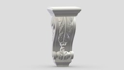 Scroll Corbel 64 stl, room, printing, set, element, luxury, console, architectural, detail, column, module, pack, ornament, molding, cornice, carving, classic, decorative, bracket, capital, decor, print, printable, baroque, classical, kitbash, pearlworks, architecture, 3d, house, decoration, interior, wall, pearlwork
