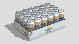 Beer 490ml Pack 24 Cans Low Poly PBR drink, food, generic, can, aluminium, beverage, beer, supermarket, soda, water, cold, liquid, canned, refreshment, condensation, alcoholic, asset, game, 3d, low, poly