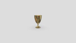 PBR Low Poly Gold Cup wine, medieval, treasure, golden, pbr, low, poly, cup, gold