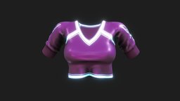 Female Cyber Crop Top , punk, fashion, up, girls, cyber, top, clothes, sports, pink, neon, teen, real, sleeves, sweater, womens, rapper, wear, hiphop, crop, pbr, low, poly, female, street, light, pulled
