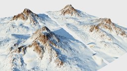 Snow mountain Pack (World Machine) Type2 scene, world, landscape, snow, pack, mountain, background, vista, lowpoly, gameready