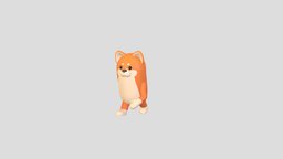 Rigged Shiba Dog Character cute, little, dog, toy, pet, mascot, doll, mammal, rig, puppy, setup, shiba, inu, character, cartoon, animal, animation, rigged