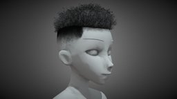 Male Hair Cards Style 12 hair, punk, realtime, long, african, afro, cards, curly, fade, braid, haircut, rocknroll, haircards, hairstyle, character, man, male, black, gameready, frizzy