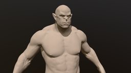 Bulky Orc sketch body, face, sculpt, anatomy, style, angry, orc, arm, study, decimated, leg, head, fullbody, tpose, bulky, zbrush
