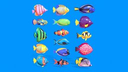Lowpoly Fish Toon Pack fish, toon, b3d, aquarium, aquatic, sealife, fish-cartoon, animal-cartoon, blender, blender3d, gameart, gameasset, animal, gameready, aquatic-animal, fishpack, fish-pack, toonfish, stylizefish