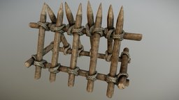 Wooden Barricade Defense PBR wooden, barrel, medieval, unreal, defense, coat, beach, defence, d-day, lowpoly-3dsmax, lowpoly-gameasset-gameready, unity, pbr, lowpoly, gameasset, wood, gameready