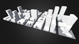 Low-Poly Modular City Blocks block, buildings, urban, blocks, skyscraper, architecture, low-poly, lowpoly, city, building, modular