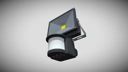LED Floodlight With Motion Sensor lamp, led, exterior, security, roof, sensor, motion, fixture, floodlight, architecture, lighting, house, building, wall