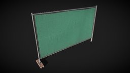 Modular Fence Wind Privacy Screen -SF City Props fence, mesh, assets, videogame, realtime, props, real, substancepainter, substance, art, city, modular, construction