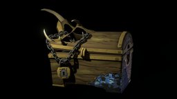 Transformative treasures scene, beast, storm, chest, flowers, realtime, mutant, treasure, dynamic, alive, transformation, chained, cursed, posessed, animated-models, pbr, lowpoly, wood, treasurechestchallenge, multithemed