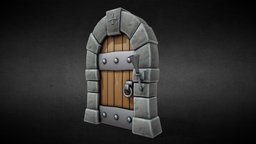 Stylized Castle Door castle, dungeon, historic, games, assets, vintage, retro, medieval, architectural, cave, old, gamereadyasset, substancepainter, substance, 3dsmax, gameart, knight, door, gameready