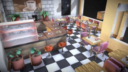 Coffee shop assets lowpoly assets, coffee, video-games, props-assets, lowpolymodel, coffeeshop, cartoon, lowpoly, gameasset