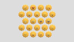 Sun Emoji V2 planet, moon, toy, sun, stars, emotion, emoji, cartoon, game, design, space, light