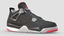 Jordan 4 Retro Bred shoe, red, style, leather, white, 4, sail, fashion, retro, new, foot, classic, nike, four, footwear, sneaker, jordan, maroon, jumpman, character, air, sport, black, bred