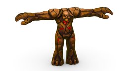 Cartoon Brown Clay Golem Monster Giant goblin, troll, rpg, style, grey, mining, spirit, golem, big, culture, cliff, mmorpg, gray, heroes, boulder, giant, scary, worker, fiend, boss, enemy, religion, clay, bouldering, game-ready, mineral, rugged, game-asset, stylizedcharacter, mifological, mmorpg_character, character, cartoon, stone, gameasset, creature, monster, fantasy, rock, "villain", "gameready"