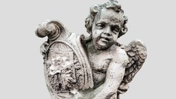 Statue at the Loreta, Prague medieval, angel, statue, prague, cherub, sculpture