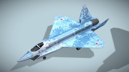 Sukhoi SU-75 Checkmate stealth, airplane, fighter, future, interceptor, aircraft, jet, sukhoi, supersonic, checkmate, lowpoly, gameasset, plane, concept, su-75, 6thgen