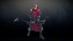 Stylized Human Female Ranger(Outfit) blood, arrow, rpg, cloth, pose, bow, shooter, shoot, ranger, mmo, rts, archer, outfit, moba, quiver, handpainted, lowpoly, female, stylized, fantasy, human