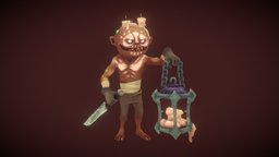 Stylized Candle Troll troll, rpg, minion, candle, merchant, mmo, rts, fbx, moba, character, handpainted, lowpoly, creature, animation, stylized