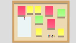 Cartoon Cork Board With Push Pin office, pin, household, post, board, cork, sign, note, push, thumb, needle, notes, blackboard, message, pinboard, pushpin, corkboard, home, postit