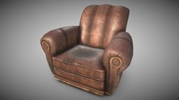 Old chair sofa sofa, leather, furniture, old, chair, gameasset