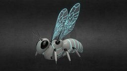 Mechanical wasp (Low poly) insect, mechanical, wasp, technology, robot