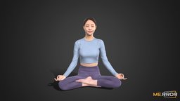 Asian Woman Scan_Posed 21 30K poly body, people, standing, fitness, asian, bodyscan, ar, posed, woman, yoga, stretching, pilates, woman3d, character, photogrammetry, scan, female, human, noai, yogapose