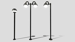 Decorative lighting pole pack lamp, bulb, urban, post, pack, decorative, outdoor, pole, lighting, street, light