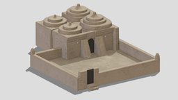 Bidaia Mosque Low Poly PBR Realistic kit, castle, wooden, historic, cottage, element, residential, medieval, unreal, fantastic, ready, window, vr, ar, aaa, hut, old, real, tudor, cityscape, ue4, kitbash, settlement, townhouse, unity, architecture, asset, game, 3d, low, poly, stone, house, city, building, fantasy, village, door