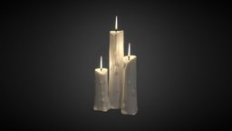 Candles wax, flame, candle, ready, candles, fire, scattering, subsurface, wick, game, low, poly