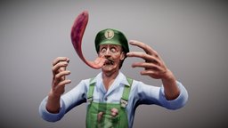 Speed Luigi avatar, b3d, tongue, luigi, commission, realistic, weird, vinesauce, vinnytsia, super_mario_bros, human, speed_luigi, danny_wells