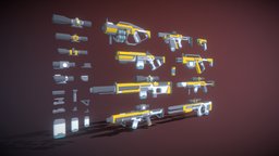 SciFi Gun Pack rifle, pack, warfare, unity, unity3d, weapons, gun, smg
