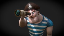 PIRATE 3ds-max, substance_painter, spyglass, topogun2, characters, zbrush, pirate