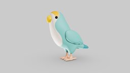 Cartoon Lovebird cute, topology, bird, tropical, cage, pet, animals, parrot, valentine, exotic, vr, nature, beak, macaw, canary, lovebirds, vrgame, cockatoo, lovebird, low-poly-blender, low-poly, cartoon, game, animal, stylized