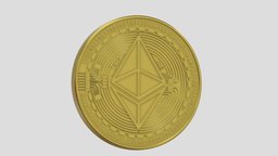 Ethereum Coin 2 virtual, symbol, coin, mining, money, electronic, network, bitcoin, business, currency, print, web, net, golden, cash, internet, bit, banking, cryptocurrency, bit-coin, 3d, digital, concept, gold