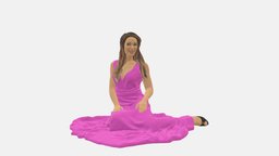 Woman In Pink Dress 0169 style, people, fashion, beauty, clothes, pink, dress, miniatures, realistic, woman, character, 3dprint, model