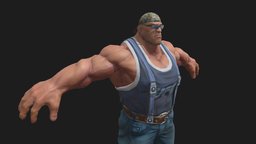 BodyBuilder sculpt, anatomy, fighter, fighting, bodybuilder, character, 3d, lowpoly, zbrush, highpoly